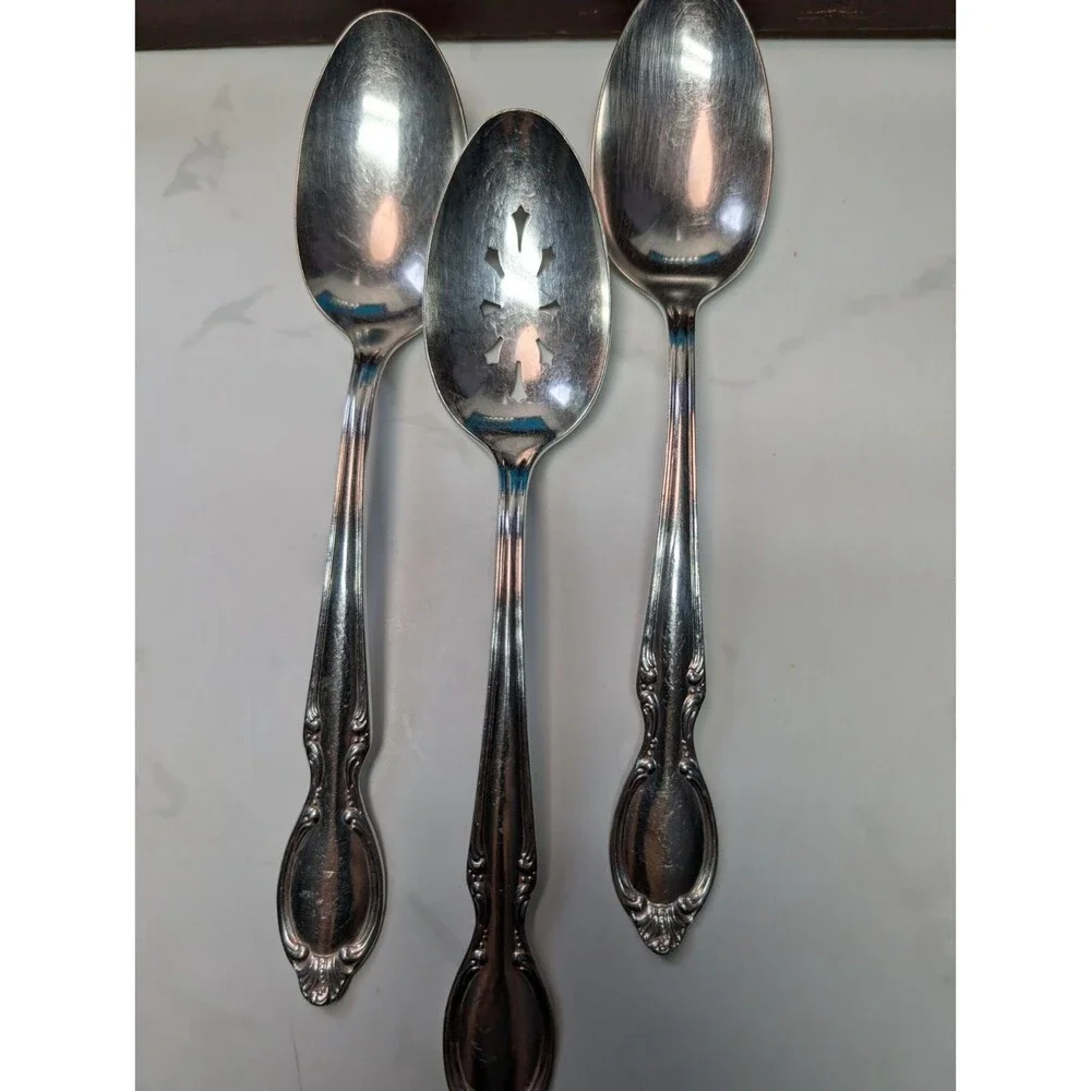 WM Rogers Precious Mirror Silverplate Flatware Set 41 Pc with Chest